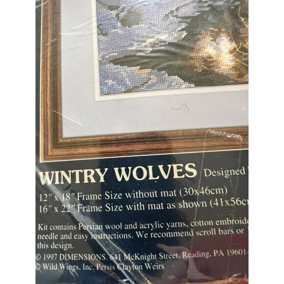 Sunset Needlepoint WINTRY WOLVES, Sealed, MPN 12126, Persis Clayton Weirs 12 x 1 - Picture 3 of 4